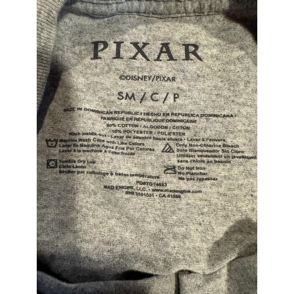 Pixar Monsters Inc Gray Graphic Tee We Scare Because We Care Design S - Picture 6 of 8